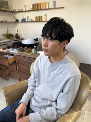 メンズマッシュ×スパイラルパーマ