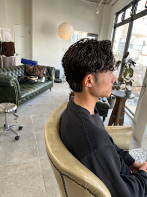 メンズ7:3パートスパイラルパーマ