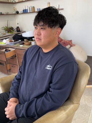 スペインカール風ツイスパメンズショート