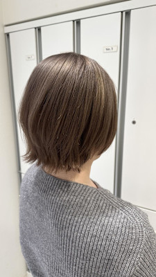 透明感カラー/ブリーチなしWカラー/髪質改善/伊勢原