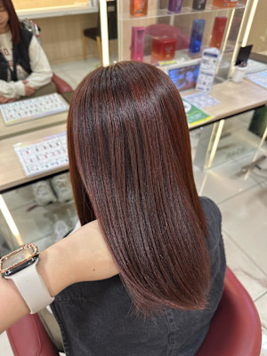 透明感カラー/ブリーチなしWカラー/髪質改善/伊勢原