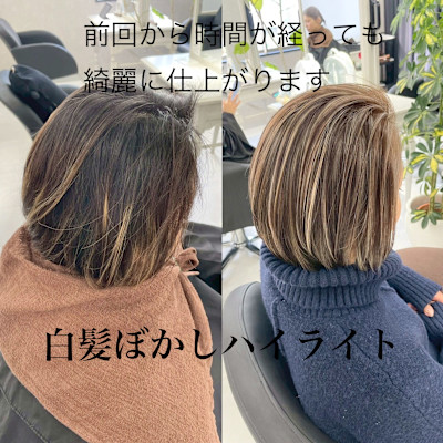 白髪ぼかしハイライト