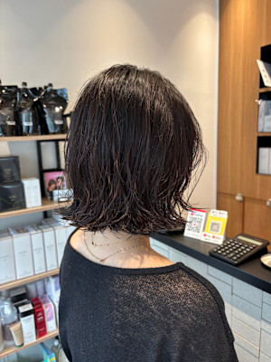 ボブ×ナチュラルパーマ