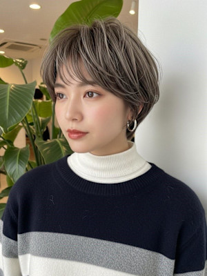 ココアブラウン/バレイヤージュカラー/大人かわいい/韓国巻き