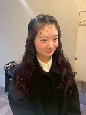 ヘアセットウェーブ/お呼ばれヘア/おろし/20代