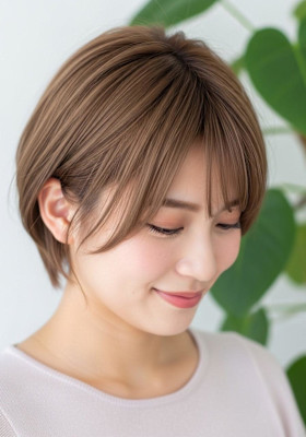 バタフライレイヤーショート/ガーリー大人かわいいボブショート