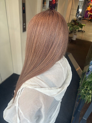 【W_SALON 河原町】ピンク×ミルクティーベージュ/髪質