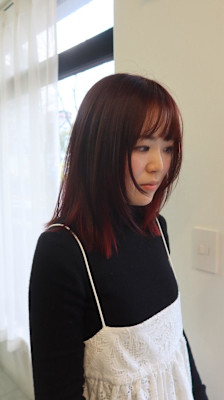 ミディアムレイヤー/暖色カラー/髪質改善/20代