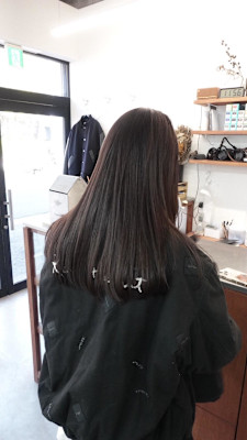 髪質改善カラー/シアブラウン/20代艶髪