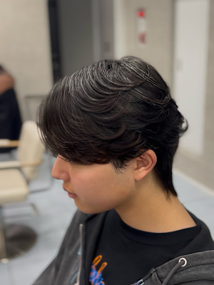 横浜メンズ曲がる縮毛矯正×桜木町マッシュセンターパート