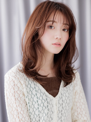 大人かわいい韓国風巻きゆるふわワンホンレイヤー20代30代