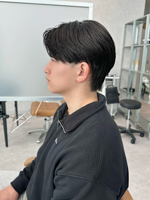 曲がる縮毛矯正(ナチュラル／センターパート／ショートネープ)