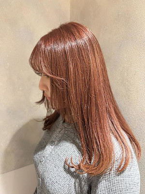 オレンジカラー/オレンジベージュ/暖色/ブリーチカラー