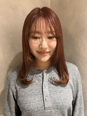 オレンジカラー/オレンジベージュ/暖色/ブリーチカラー