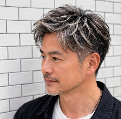 メンズハイライトメッシュカラー