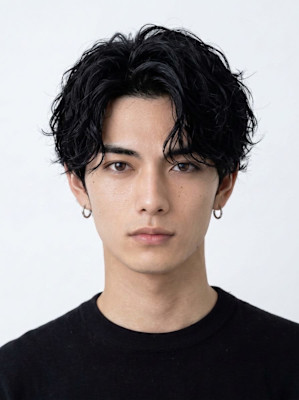 【圧倒的色気】黒髪×波巻きスパイラル・センターパート