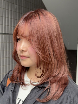 ハッシュカット/ハイレイヤー/赤