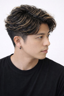 メンズ　メッシュ　ハイライト　理容室　バーバー　barber