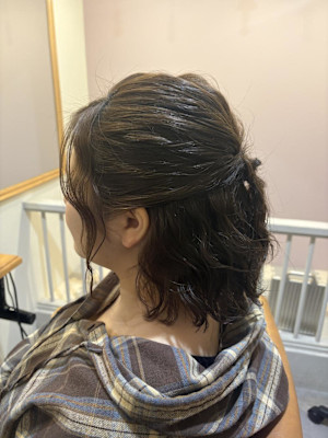 波巻きハーフアップ