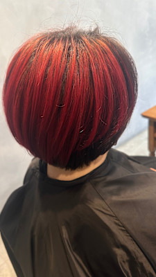 ワインレッドアンブレラカラーブリーチ有り