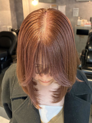 《鈴木茉奈》ピンクブラウン/ブリーチなし/大宮