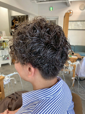 大人男子の色気を引き出す無造作スパイラルパーマ×ツーブロック