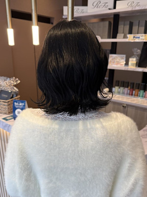 ボブレイヤー・透け感ブルーブラック♪20代