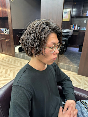 大人センターパート×ゆる波パーマ