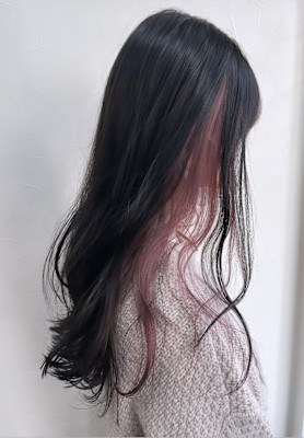 インナーピンク×ダークグレー 髪質改善 イルミナカラー	