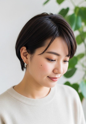 ショートカット/ダークブラウン/きれいめカジュアル系