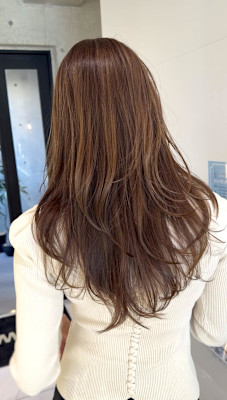 白髪ぼかしハイライト/レイヤーカット/ワンカール