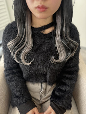 ハッシュカット/顔周りカット/ダークブラウン/シャギーカット