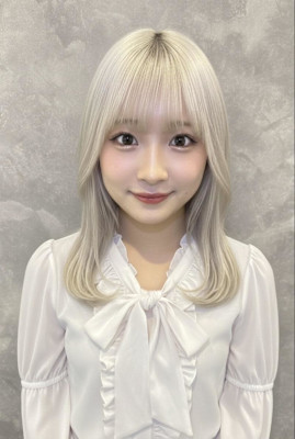 オリーブグレ／小顔に見せるヘア／ココアベージュ／黒髪カタログ