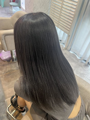 オリーブグレ／小顔に見せるヘア／ココアベージュ/黒髪カタログ