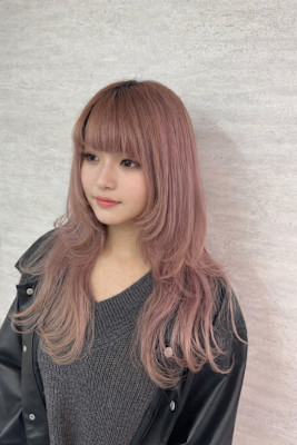 オリーブグレ／小顔に見せるヘア／ココアベージュ／黒髪カタログ