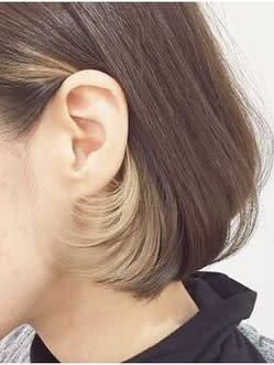 おしゃれな大人のインナーカラー イヤリングカラー