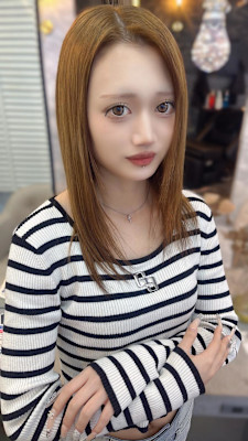 ハッシュカット/顔周りカット/ダークブラウン/シャギーカット