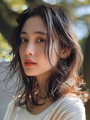 ブラウンヘア/ミディアムヘア/小顔/髪質改善/似合わせカット