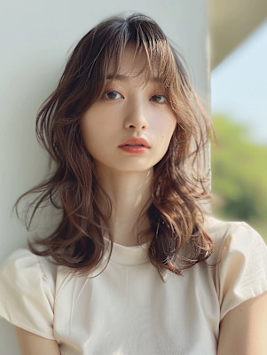 ブラウンヘア/ミディアムヘア/小顔/髪質改善/似合わせカット