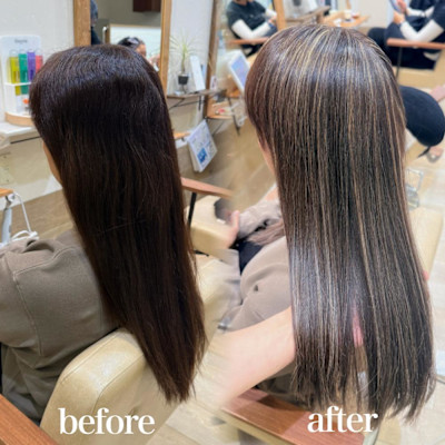 【脱白髪染め】白髪ぼかしハイライト40代50代グレージュ