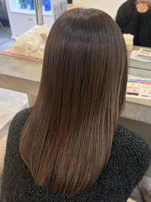 顔周りカット/ダークブラウン/シャギーカット