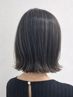 外ハネボブ×地毛ハイライト