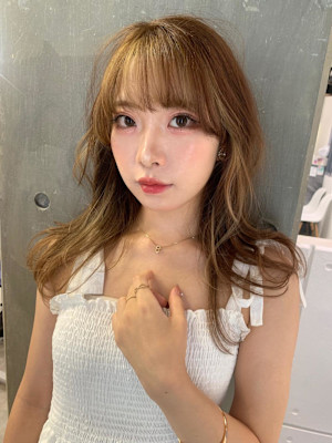 フェイスフレーミングカラー♪　前髪あり　レイヤーロング♪