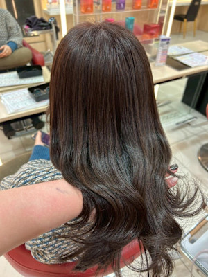 透明感カラー/ブリーチなしWカラー/髪質改善/伊勢原