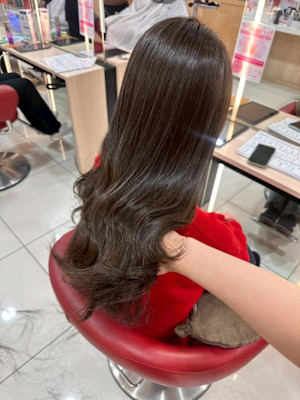 透明感カラー/ブリーチなしWカラー/髪質改善/伊勢原