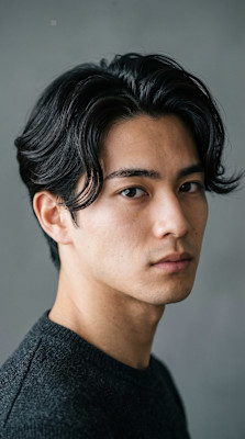 横浜メンズヘア 桜木町美容室 センターパートニュアンス