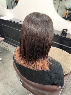 デザインカラー/オレンジヘア/ブリーチ/ペールオレンジ