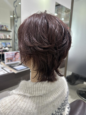 レイヤーカットと春カラー