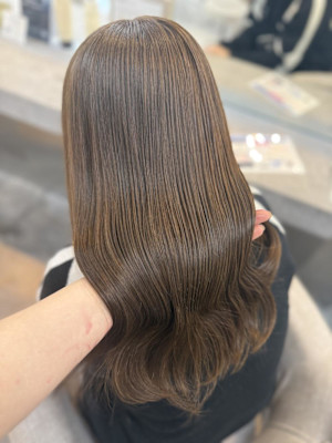 ハッシュカット/顔周りカット/ダークブラウン/シャギーカット