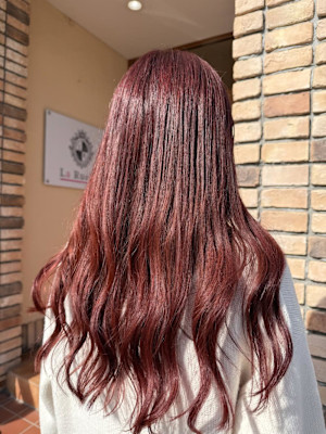 髪質改善カラー　レッド